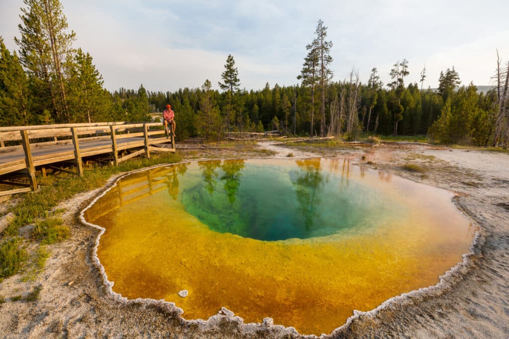 Hot thermal spring in Yellowstone