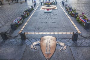 Tomb Unknown French Soldier Arc de Triomphe Paris France.